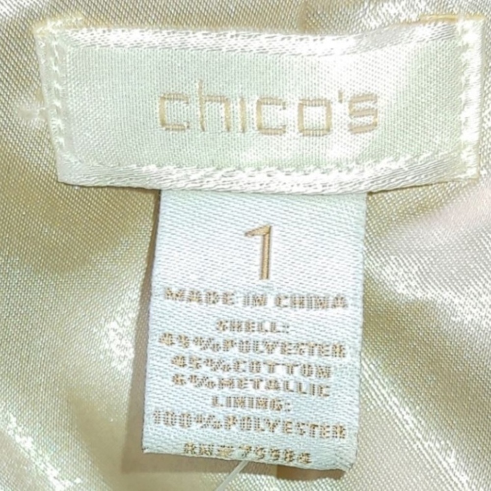 Chico's Pearl Silver Trench Coat - Picture 3 of 9
